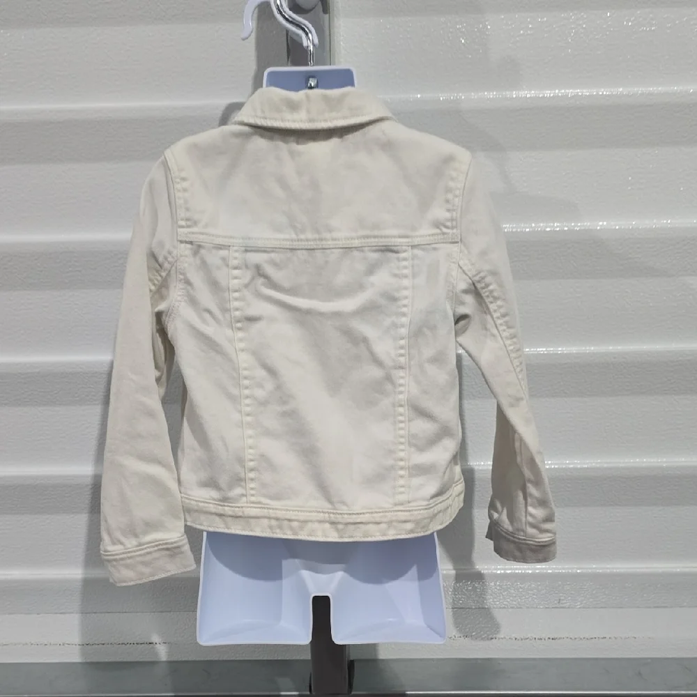 GAP White Jean‎ Jacket Cropped Denim Style Size 5 Years